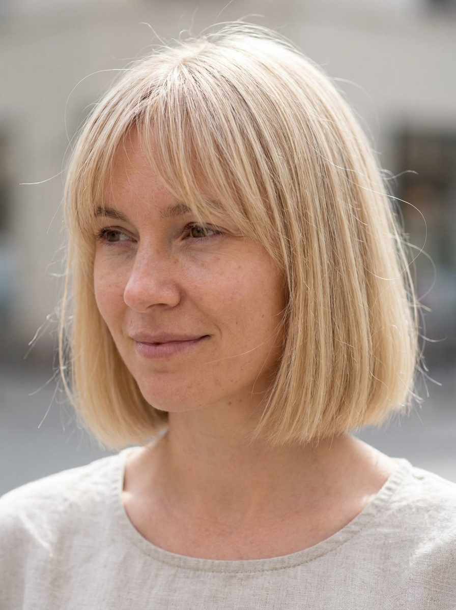 Bob mit Wispy Bangs für feines Haar als Bob Frisuren mit Pony Inspiration 2026